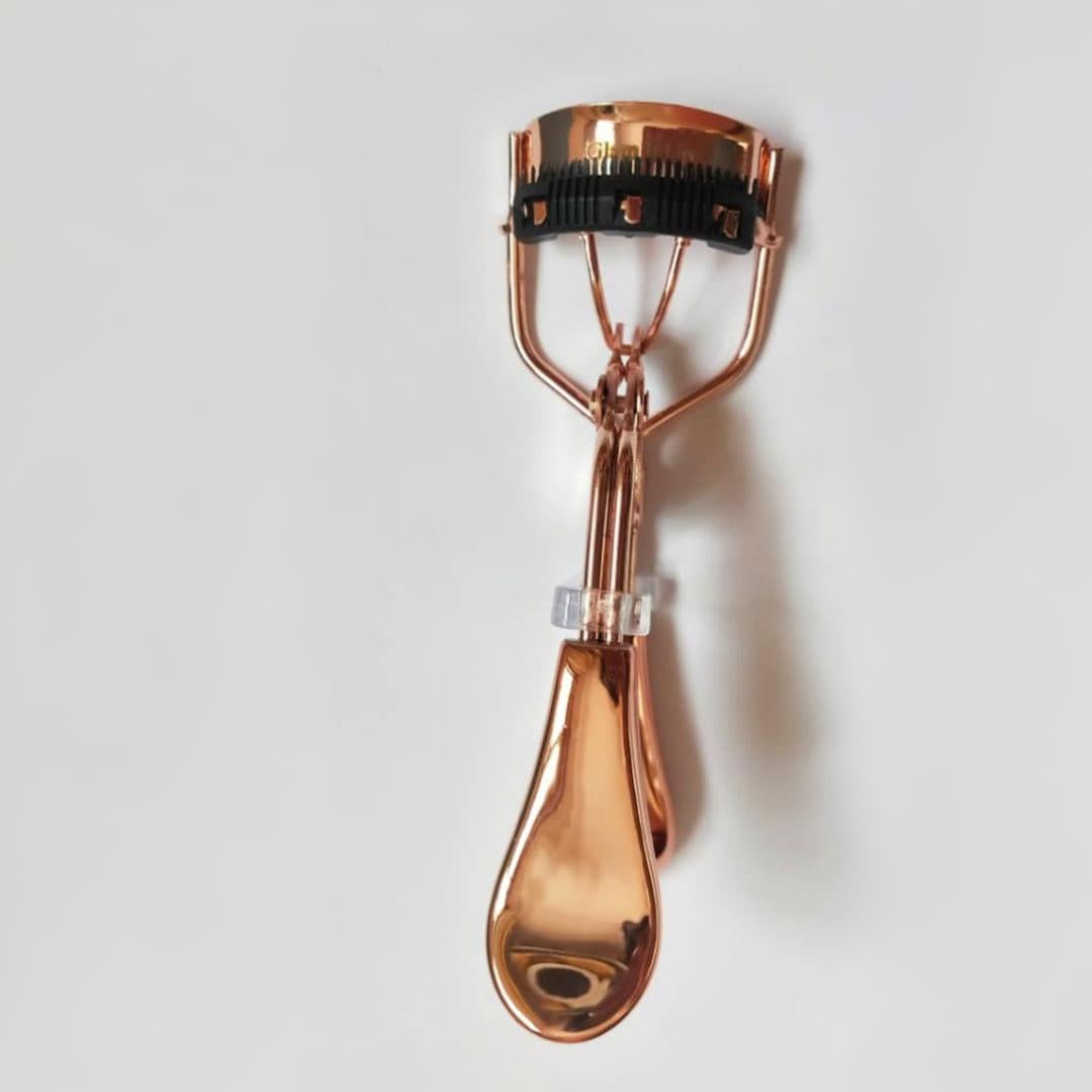 Rose Gold Eyelash Curler With Built In Black Comb